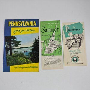Vintage 1950s Pennsylvania Brochure Lot Philadelphia Summer Hotel Association